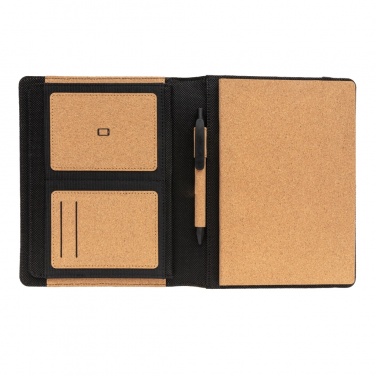 Logo trade promotional items image of: Deluxe cork portfolio A5 with pen