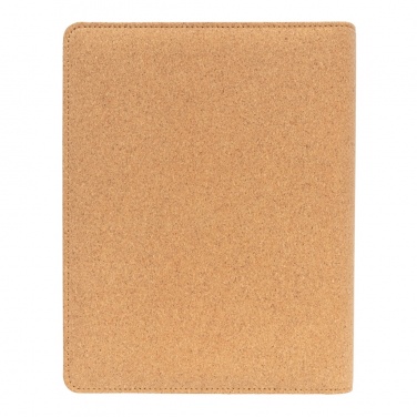 Logo trade promotional giveaways image of: Deluxe cork portfolio A5 with pen