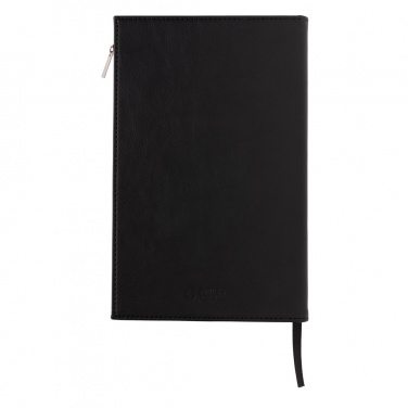 Logo trade promotional giveaway photo of: Swiss Peak A5 PU notebook with zipper pocket