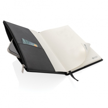 Logotrade promotional product picture of: Swiss Peak A5 PU notebook with zipper pocket