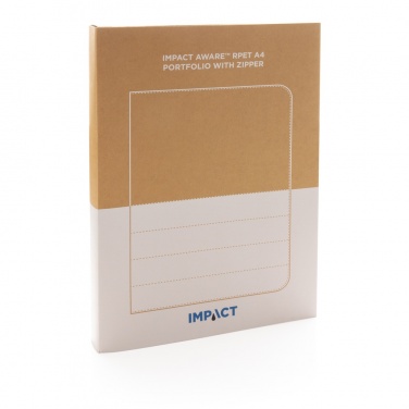 Logotrade promotional gift image of: Impact AWARE™ RPET A4 portfolio with zipper