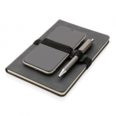 Logotrade promotional items photo of: Deluxe hardcover PU notebook A5 with phone and pen holder