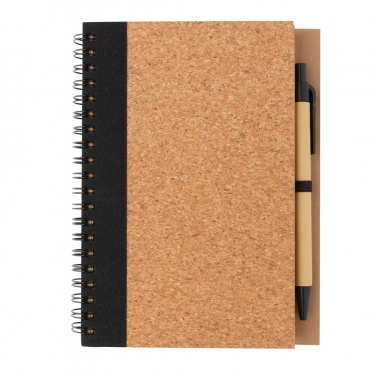 Logo trade advertising products picture of: Cork spiral notebook with pen