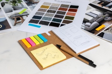 Logotrade promotional giveaway image of: Kraft sticky notes A6 booklet with pen