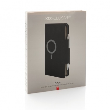 Logo trade promotional gifts picture of: Artic Magnetic 10W wireless charging A5 notebook