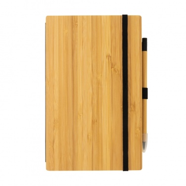 Logo trade promotional merchandise picture of: Bamboo notebook and infinity pencil set