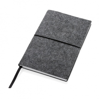 Logo trade corporate gift photo of: GRS certified recycled felt A5 softcover notebook