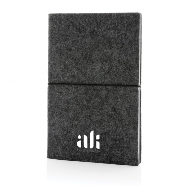 Logo trade promotional products image of: GRS certified recycled felt A5 softcover notebook