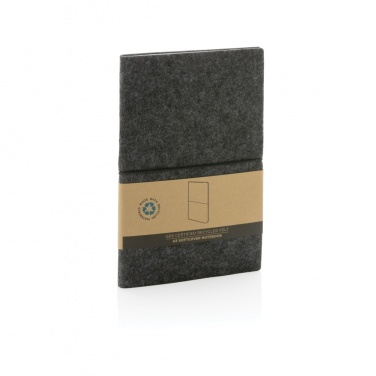 Logotrade corporate gift image of: GRS certified recycled felt A5 softcover notebook