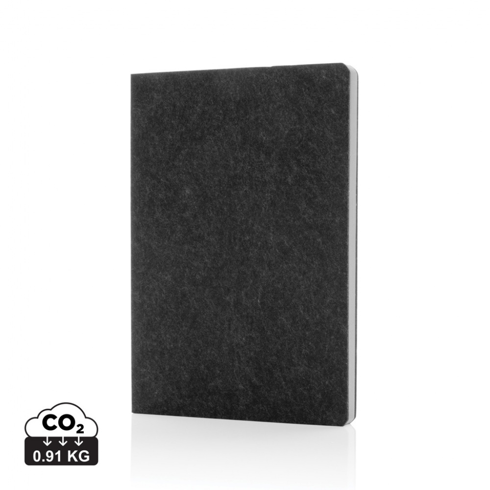 Logo trade advertising product photo of: Phrase GRS certified recycled felt A5 notebook