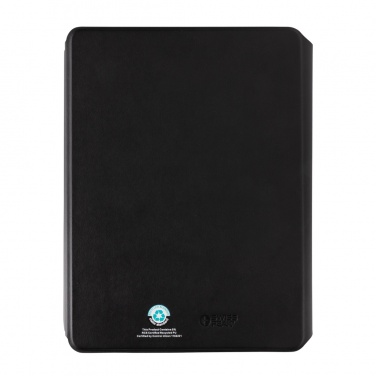 Logo trade promotional merchandise photo of: Swiss Peak RCS rePU notebook with 2-in-1 wireless charger