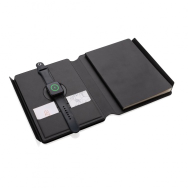Logotrade promotional gift picture of: Swiss Peak RCS rePU notebook with 2-in-1 wireless charger