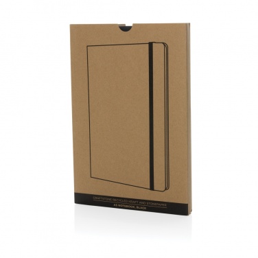 Logo trade promotional merchandise photo of: Craftstone A5 recycled kraft and stonepaper notebook