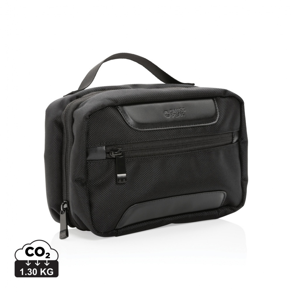 Logo trade advertising product photo of: Swiss Peak AWARE™ RPET Voyager toiletry bag