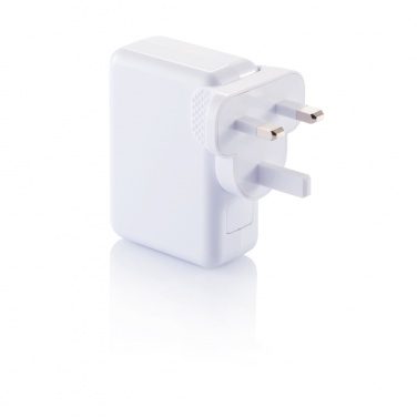 Logo trade promotional giveaways picture of: Travel plug with 4 USB ports