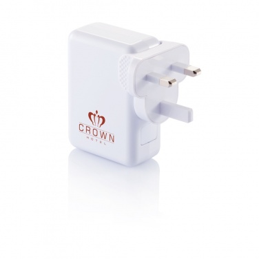 Logo trade promotional merchandise image of: Travel plug with 4 USB ports
