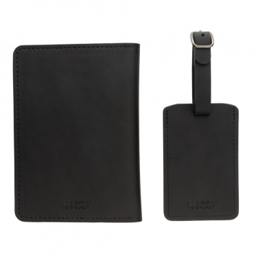 Logo trade advertising product photo of: Swiss Peak GRS recycled PU travel gift set