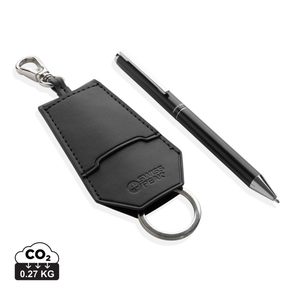 Logotrade promotional merchandise photo of: SP Tula RCS certified recycled PU key holder and pen set