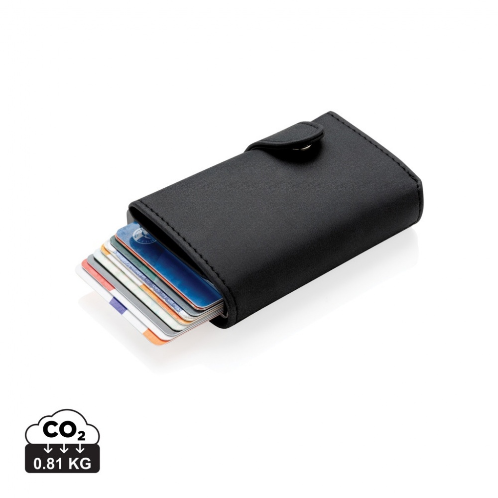 Logo trade corporate gifts image of: Standard aluminium RFID cardholder with PU wallet