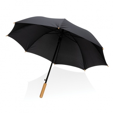 Logotrade corporate gift image of: 23" Impact AWARE™ RPET 190T auto open bamboo umbrella