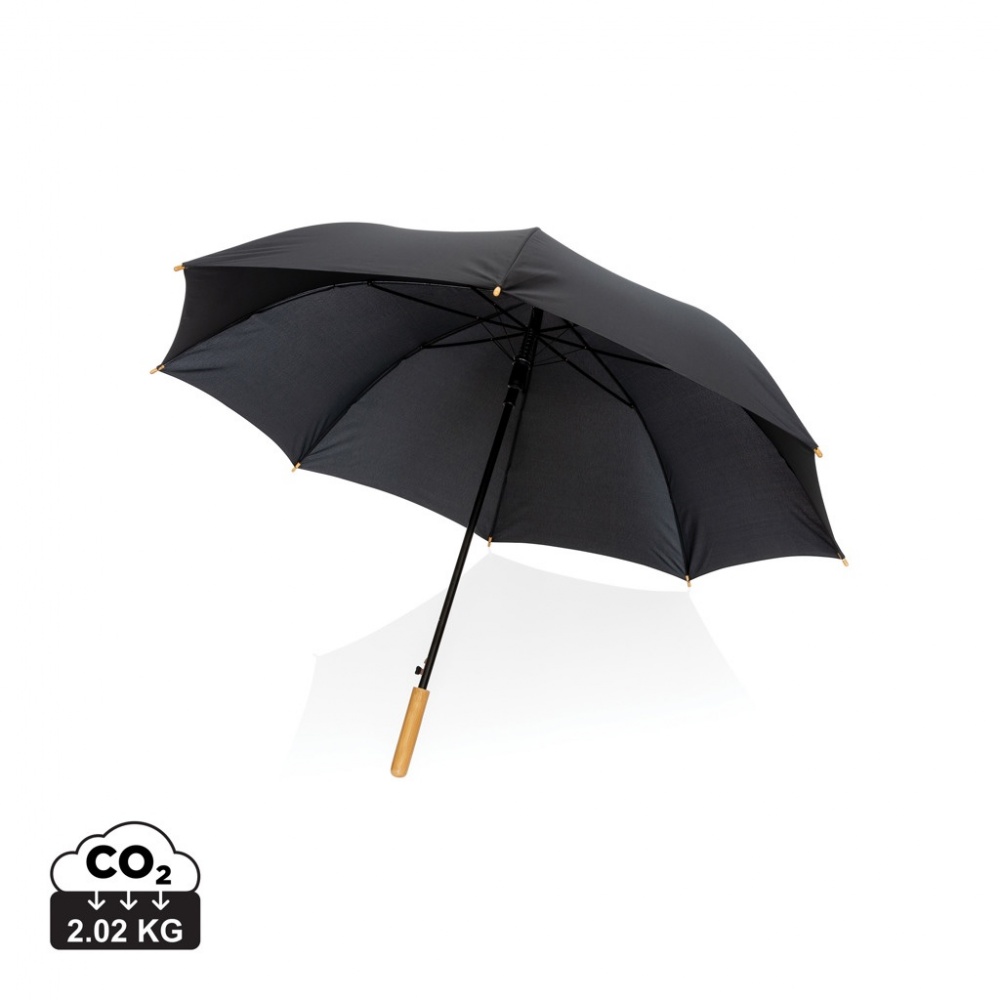 Logotrade promotional giveaway picture of: 27" Impact AWARE™ RPET 190T auto open bamboo umbrella