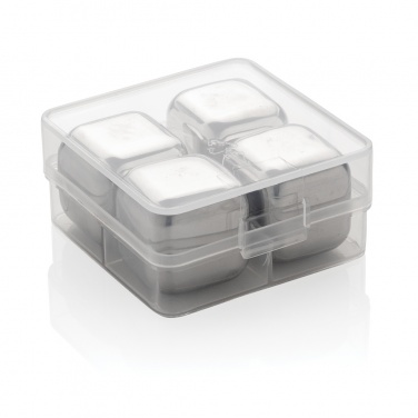 Logo trade promotional merchandise photo of: Re-usable stainless steel ice cubes 4pc