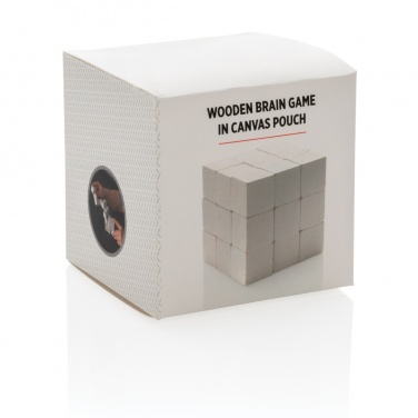 Logo trade promotional items picture of: Wooden brain game in canvas pouch