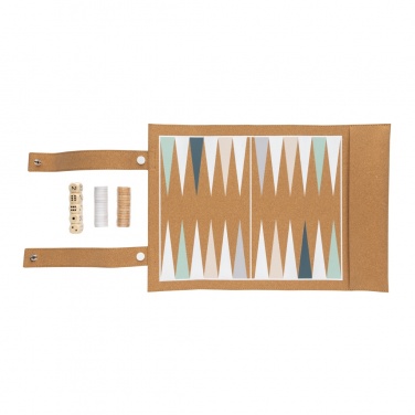 Logo trade promotional items picture of: Britton cork foldable backgammon and checkers game set