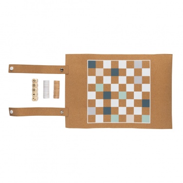 Logo trade promotional items image of: Britton cork foldable backgammon and checkers game set