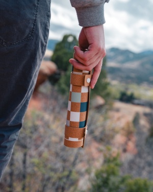 Logotrade promotional item image of: Britton cork foldable backgammon and checkers game set
