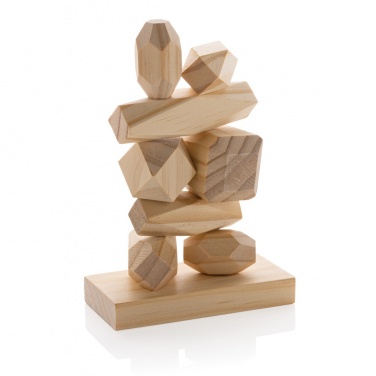Logotrade promotional product picture of: Ukiyo Crios wooden balancing rocks in pouch