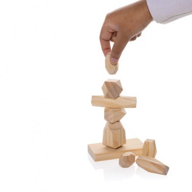 Logotrade promotional gift picture of: Ukiyo Crios wooden balancing rocks in pouch
