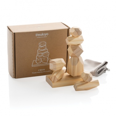 Logo trade advertising products image of: Ukiyo Crios wooden balancing rocks in pouch