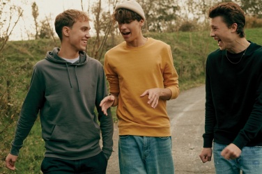 Logo trade promotional giveaway photo of: Iqoniq Etosha lightweight recycled cotton crew neck