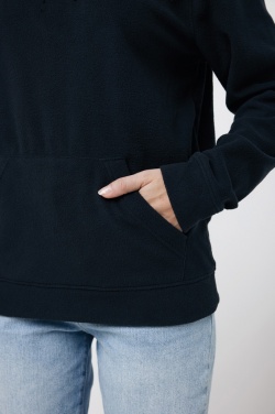 Logo trade promotional merchandise photo of: Iqoniq Trivor recycled polyester microfleece hoodie