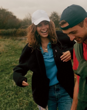 Logo trade promotional merchandise photo of: Iqoniq Diran recycled polyester pile fleece jacket