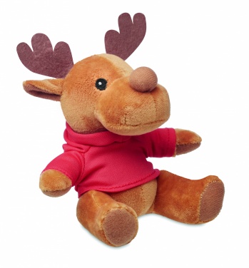 Logo trade promotional giveaways picture of: Plush reindeer with hoodie