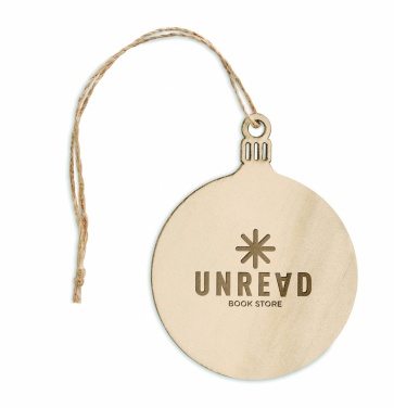 Logo trade promotional giveaway photo of: Wooden Tree bauble hanger