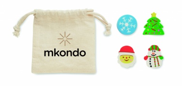 Logo trade corporate gifts picture of: Set of 4 Christmas erasers