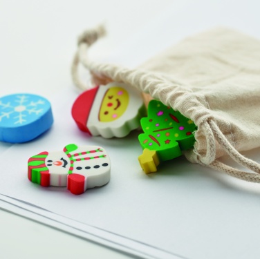 Logotrade promotional product image of: Set of 4 Christmas erasers