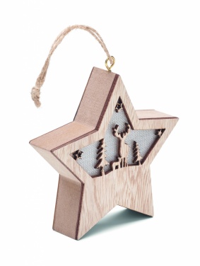 Logo trade promotional gift photo of: MDF star with light
