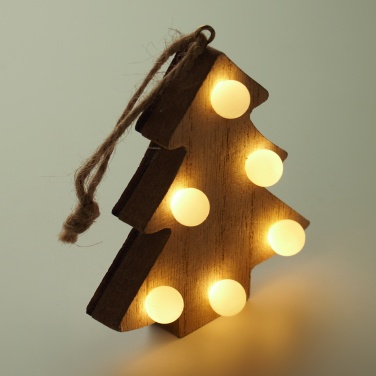 Logo trade corporate gifts image of: Wooden weed tree with lights