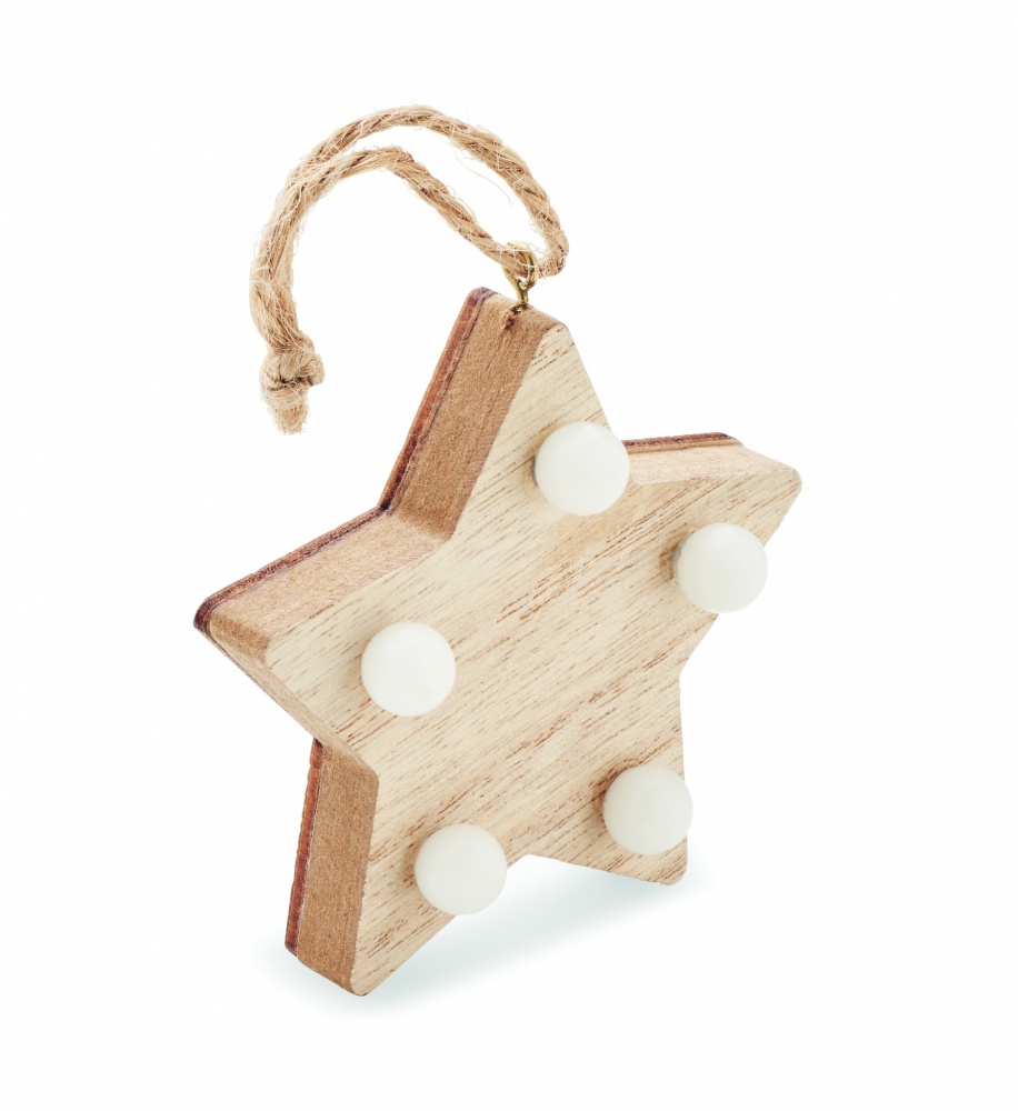 Logotrade corporate gift picture of: Wooden weed star with lights