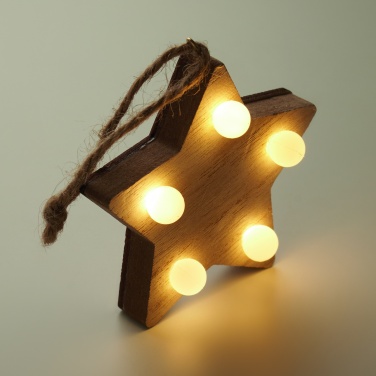Logotrade advertising products photo of: Wooden weed star with lights