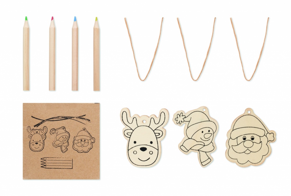 Logotrade advertising product image of: Drawing wooden ornaments set