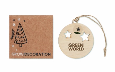 Logo trade promotional product photo of: Wooden bauble shape hanger