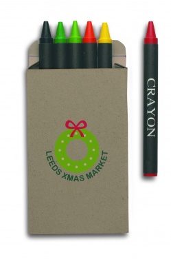 Logo trade promotional products image of: Carton of 6 wax crayons