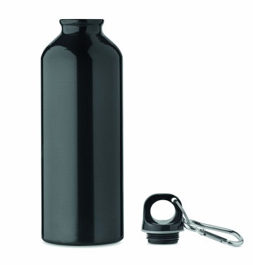 Logo trade promotional products image of: 500 ml single-walled water bottle made of recycled aluminum with a carabiner