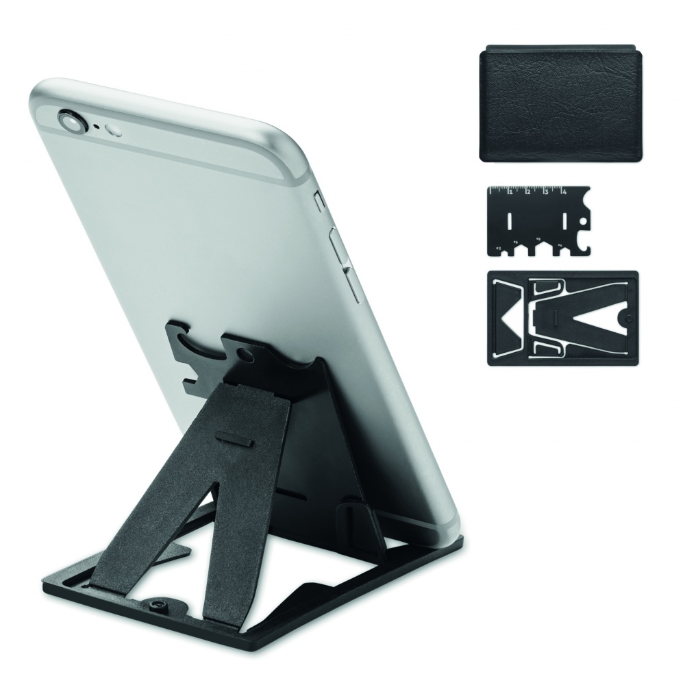 Logotrade promotional item image of: Multi-tool pocket phone stand