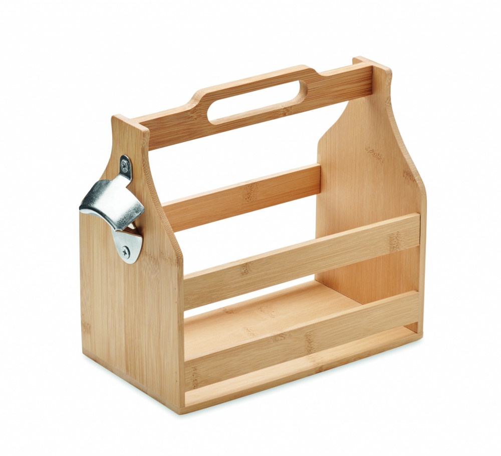 Logo trade advertising products picture of: 6 beer crate in bamboo